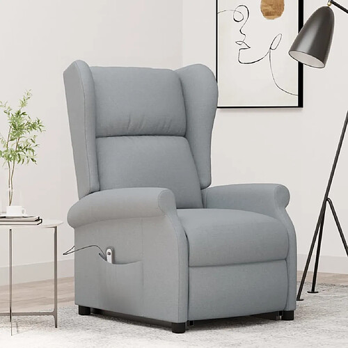 vidaXL Fauteuil Gris clair Tissu