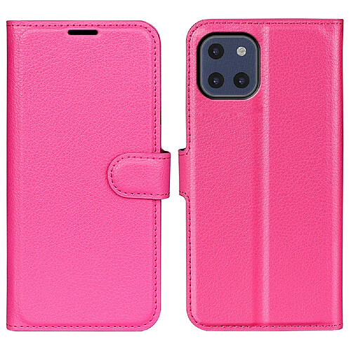 Etui en PU texture litchi, fermoir magnétique avec support rose pour votre Samsung Galaxy A03 (EU Version)