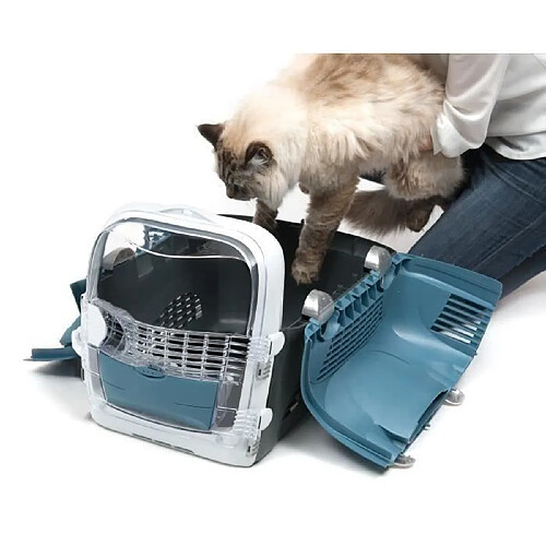 Cat-it CAT IT Cage de transport Cabrio - Bleu gris - Pour chat