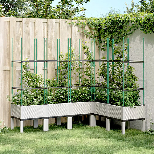 vidaXL Jardinière avec treillis blanc 160x120x142,5 cm PP