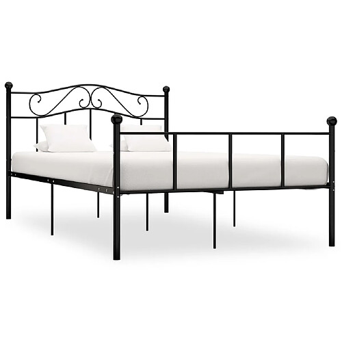 vidaXL Cadre de lit sans matelas noir métal 140x200 cm