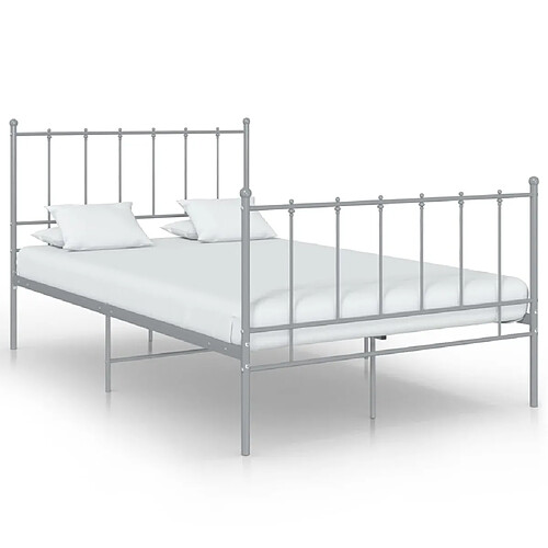 vidaXL Cadre de lit sans matelas gris métal 120x200 cm