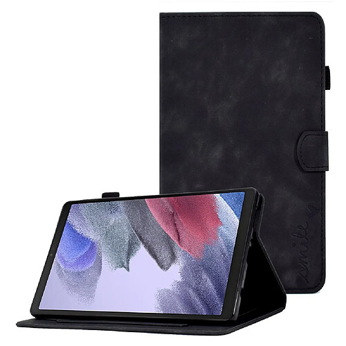 Etui en PU motif, anti-chute avec support et porte-cartes pour votre Samsung Galaxy Tab A7 Lite 8.7-pouces - noir