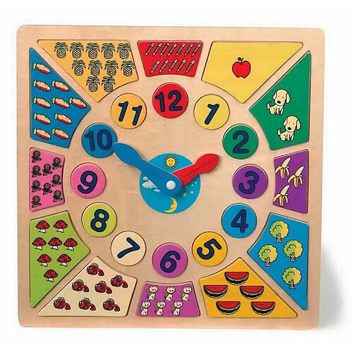 SMALL FOOT Horloge pour apprendre l'heure en bois Clara