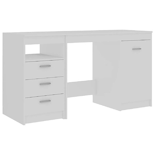 Maison Chic Bureau,Table de travail,bureau de travail pour chambre Blanc 140x50x76 cm Aggloméré -GKD63236