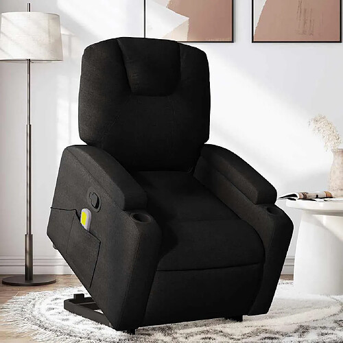 vidaXL Fauteuil de massage inclinable Noir Tissu