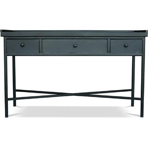 ICONIK INTERIOR Console vintage industriel 3 tiroirs acier Noir