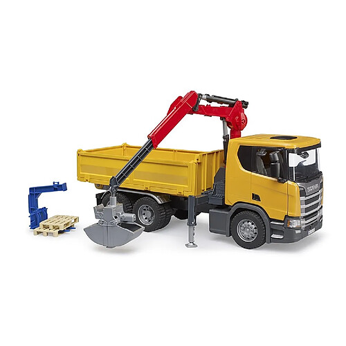 Bruder Camion de chantier Scania Super 560R avec grue et 2 palettes