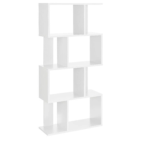 Helloshop26 Bibliothèque pour salon meuble de rangement étagères MDF mélaminé 130 cm blanc 03_0001073