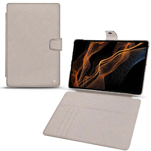 Housse cuir Samsung Galaxy Tab S8+ - Rabat portefeuille - Taupe innocent ( Pantone #d6d2c4 ) - NOREVE