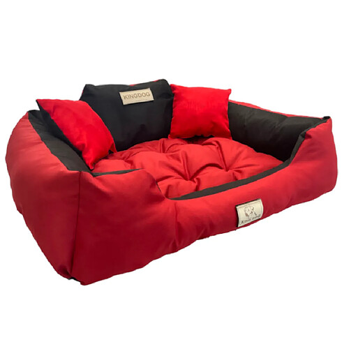 Lit pour chien et chat 55 x 45 - AIO Kingdog - couleur rouge - taille S