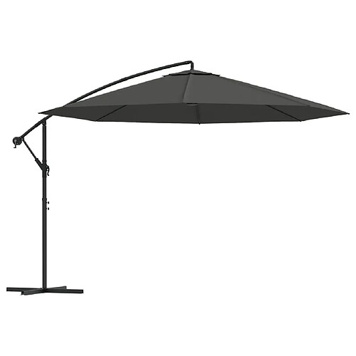 Helloshop26 Parasol meuble de jardin en porte-à-faux avec poteau aluminium 350 cm anthracite 02_0008630