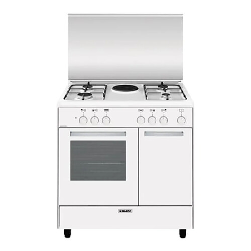 AR856EX Cuisinière et Piano de Cuisson 3035W Gaz Allumage Electroniqu Pieds Réglables Cuisine Conventionnelle Gril Blanc