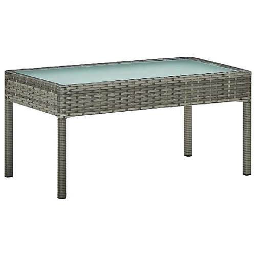 Maison Chic Salon de jardin 4 pcs + coussins - Mobilier/Meubles de jardin - Table et chaises d'extérieur Résine tressée Gris -MN20314