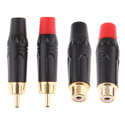 Adaptateur De Prise RCA Mâle + Femelle Plaqué Or Connecteur De Câble Audio Prise De Haut-parleur