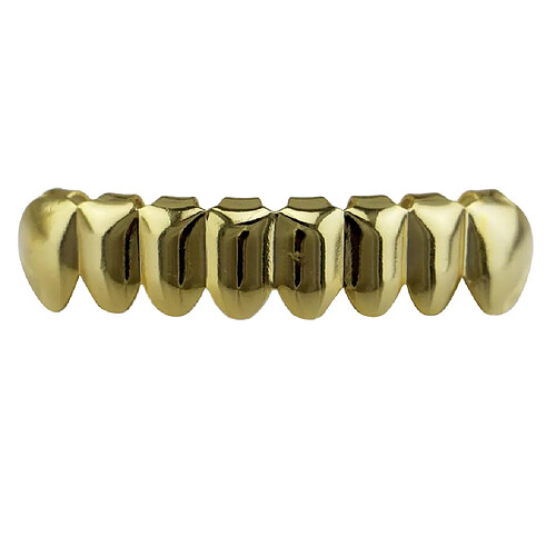 18K Hip-Hop Top / Bottom Mouth Dents Grills Unisex Golden - Grilles De Fond