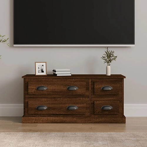 Maison Chic Meuble TV scandinave - Banc TV pour salon chêne marron 100x35,5x45 cm bois d'ingénierie -MN33968