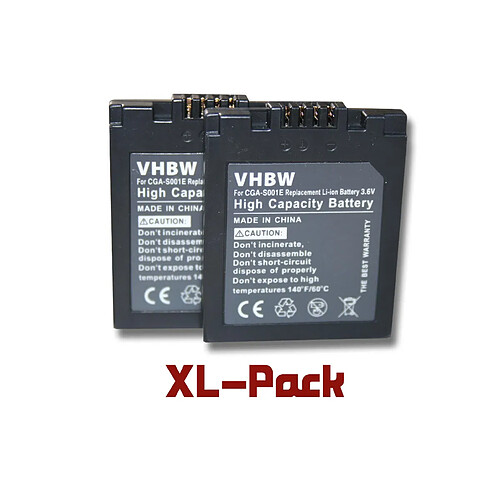 vhbw 2x batteries Li-Ion Set 500mAh (3.6V) pour appareil photo Leica: D-Lux.