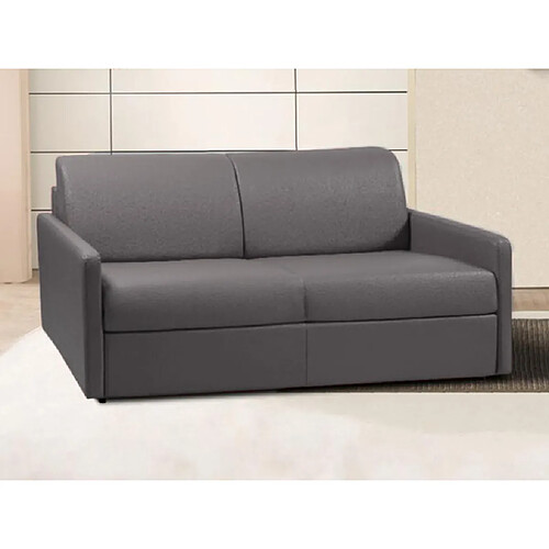 Vente-Unique Canapé 3 places convertible express en simili gris - Couchage 140 cm - Matelas 14 cm CALIFE