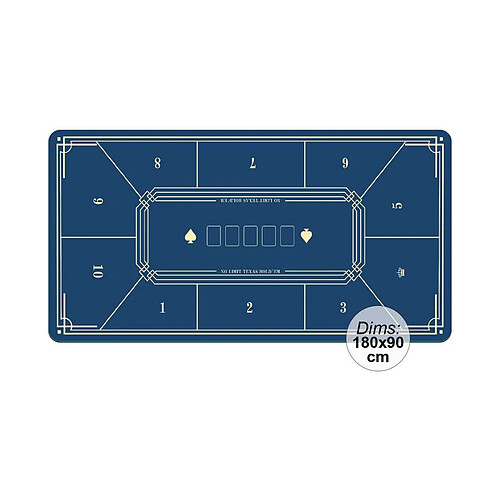 1001jouets Tapis de poker rectangulaire 180 x 90 cm.