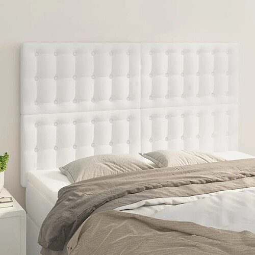 vidaXL Têtes de lit 4 pcs Blanc 72x5x78/88 cm Similicuir