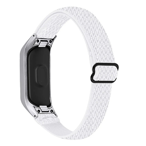 Bracelet en nylon élastique réglable tressée blanc pour votre Samsung Galaxy Fit-e R375