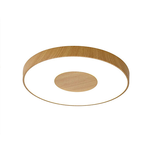 Inspired Coin Rond Plafonnier 100W LED Avec Télécommande 2700K-5000K, 6000lm, Effet Bois, 3 ans de Garantie