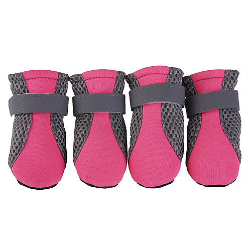 s / m / l chaussures de chien de compagnie antidérapantes, chaussons de bottes de chiot, animaux familiers protecteur de patte rose m