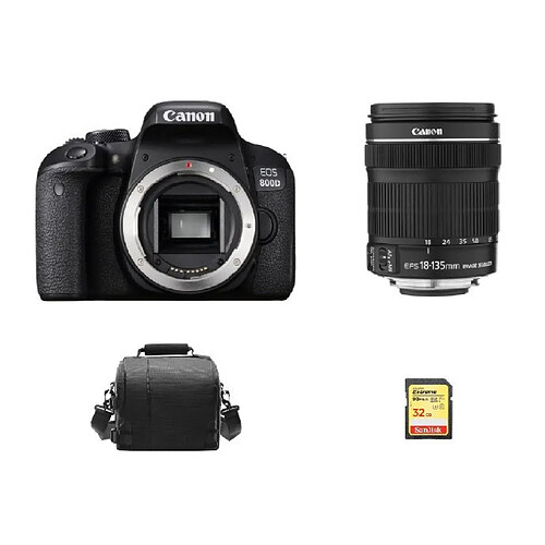 CANON EOS 800D KIT EF-S 18-135mm F3.5-5.6 IS STM + 32GB SD card + camera Bag