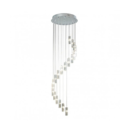 Luminaire Center Suspension Galileo Cristal,chrome poli 20 ampoules 300cm