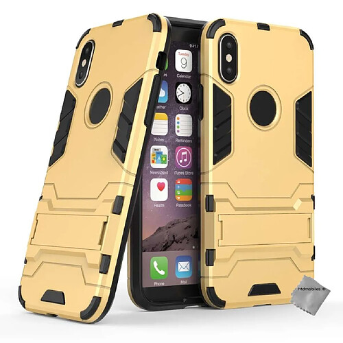 Htdmobiles Coque rigide anti choc pour Apple iPhone XS + film ecran - OR