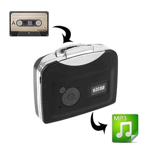 Wewoo Ezcap 230 Cassette vers noir MP3 Convertisseur Capture Audio Lecteur de Musique