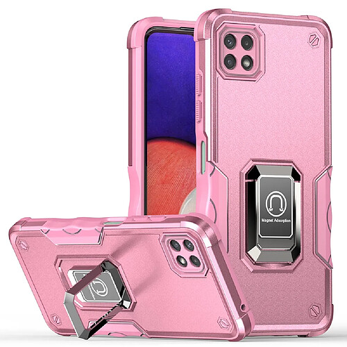 Coque en TPU antichoc avec béquille rose pour votre Samsung Galaxy A22 5G (EU Version)