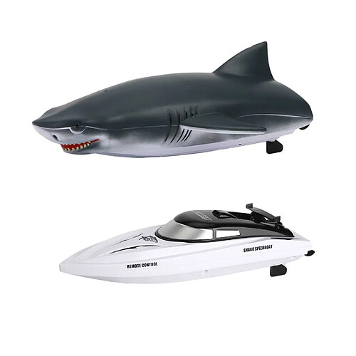 Universal Bateau RC Shark 2 en 1 Bateau télécommandé à grande vitesse Bateau RC électrique Bateau d'accélération Bateau de simulation RC Shark Modèle de bateau Jouets pour enfants | RC Submarine