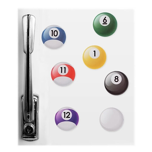 Totalcadeau Lot de 7 aimants forme boule de billard magnet