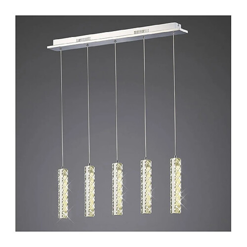 Luminaire Center Suspension Galaxy 5 Drop 15W LED 4000K chrome poli/cristal