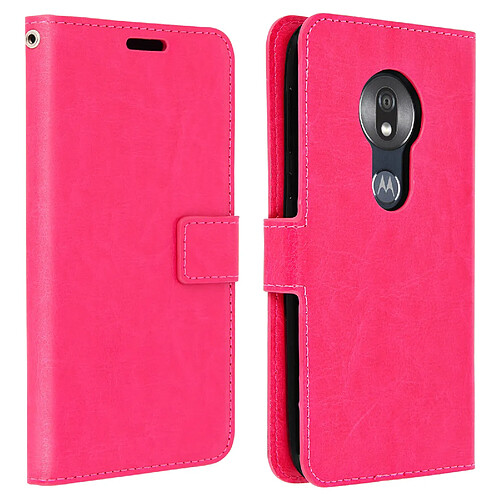 Avizar Housse Motorola Moto G7 Play Étui folio Portefeuille Fonction Support Vidéo rose