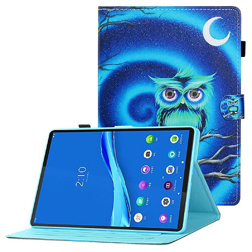 Etui en PU avec support, porte-carte et porte-stylo Lune/oiseau pour votre Samsung Galaxy Tab A8 10.5 (2021) X205/X200