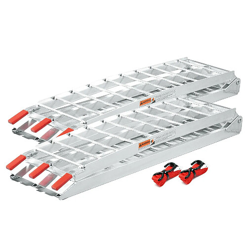 Helloshop26 Lot de 2 rampes de chargement 226 cm 680kg moto atv pliable alu rail d'accès 16_0001224