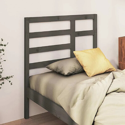 Maison Chic Tête de lit scandinave,Meuble de chambre Gris 106x4x104 cm Bois massif de pin -MN20514