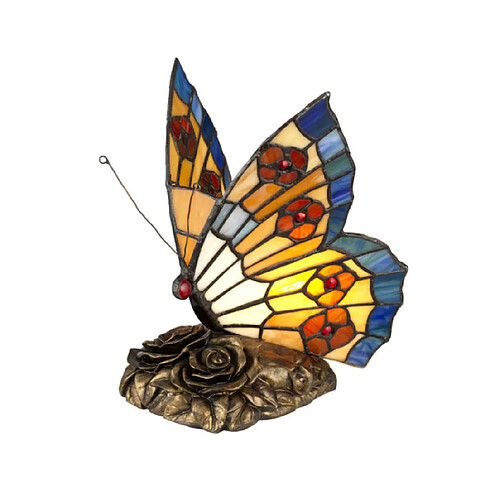 Elstead Lighting Lampe de table Butterfly Verre Tiffany Bronze architectural