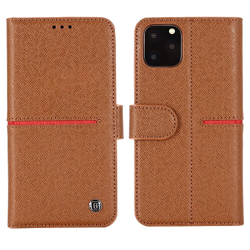 Wewoo Coque Pour iPhone 11 Pro GEBEI Etui de protection en cuir à rabat avec support logements cartes portefeuille et cadre photo Marron