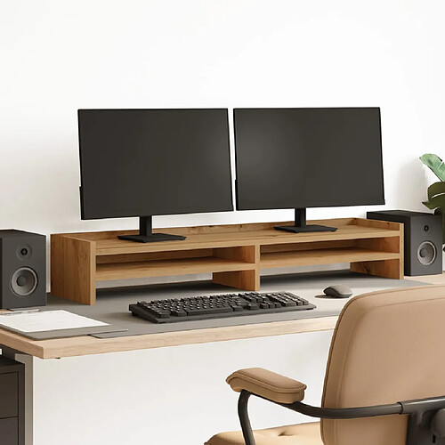 vidaXL Support de moniteur chêne artisanal 100x24x16cm bois ingénierie