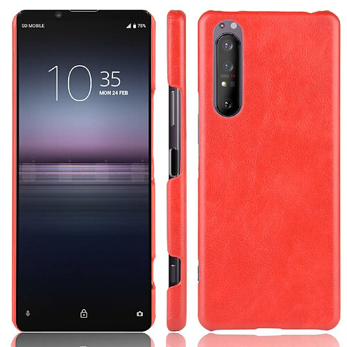 Coque en TPU + PU élégant rigide rouge pour votre Sony Xperia 1 II