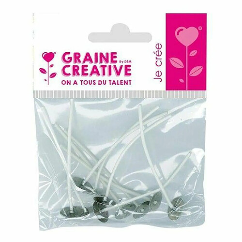 Graines Creatives 20 mèches à bougie sur pied 7 cm