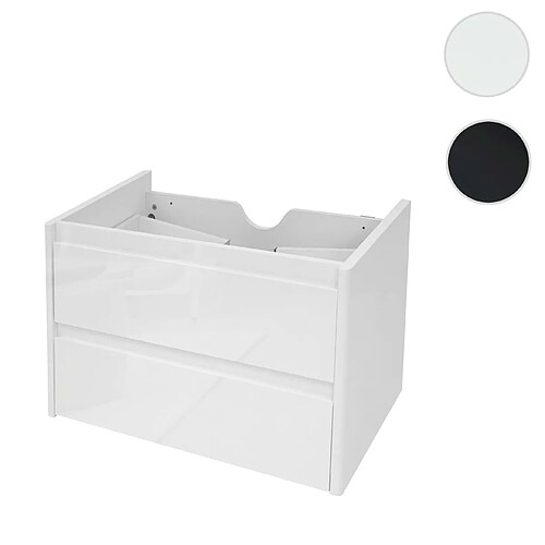 Mendler Meuble sous-vasque HWC-B19, meuble sous-vasque salle de bain, brillant Soft-Close 50x60cm ~ blanc