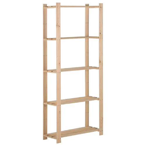 vidaXL Étagère de stockage 5 niveaux 80x28,5x170 cm Bois de pin massif