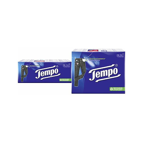 Tempo Mouchoirs Classique, 4 couches, pack de 30, blanc ()