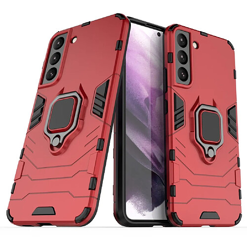 Coque en TPU antichoc avec béquille rouge pour votre Samsung Galaxy S22 Plus