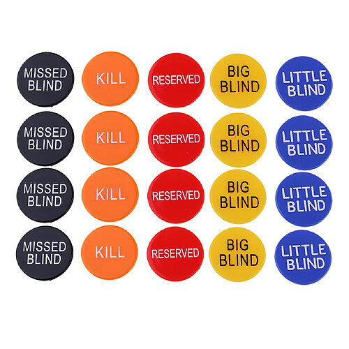 BIG BLIND LITTLE BLIND MISSED BLIND KILL RESERVED Boutons Du Croupier Puce De Casino